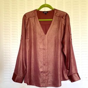 Women’s Express Metallic Top - Burgundy XL
